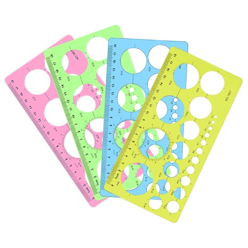 Circles Templates Measuring Circles Ruler Circles Stencil Geometry Ruler Office School Supplies for Building Drawing