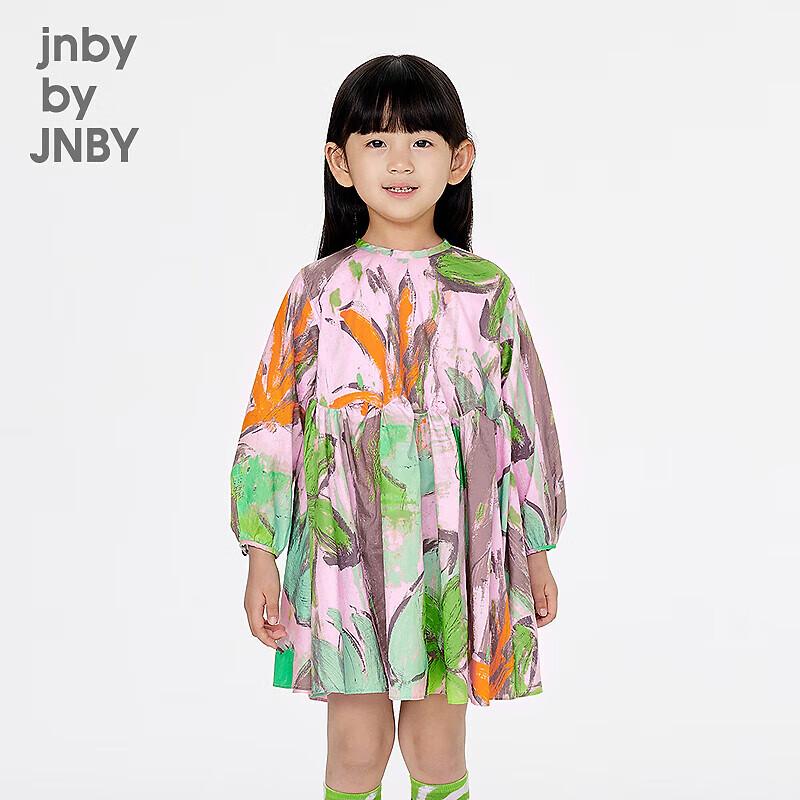 JNBY Girls Spring Floral Print Cotton A-line Dress 150
