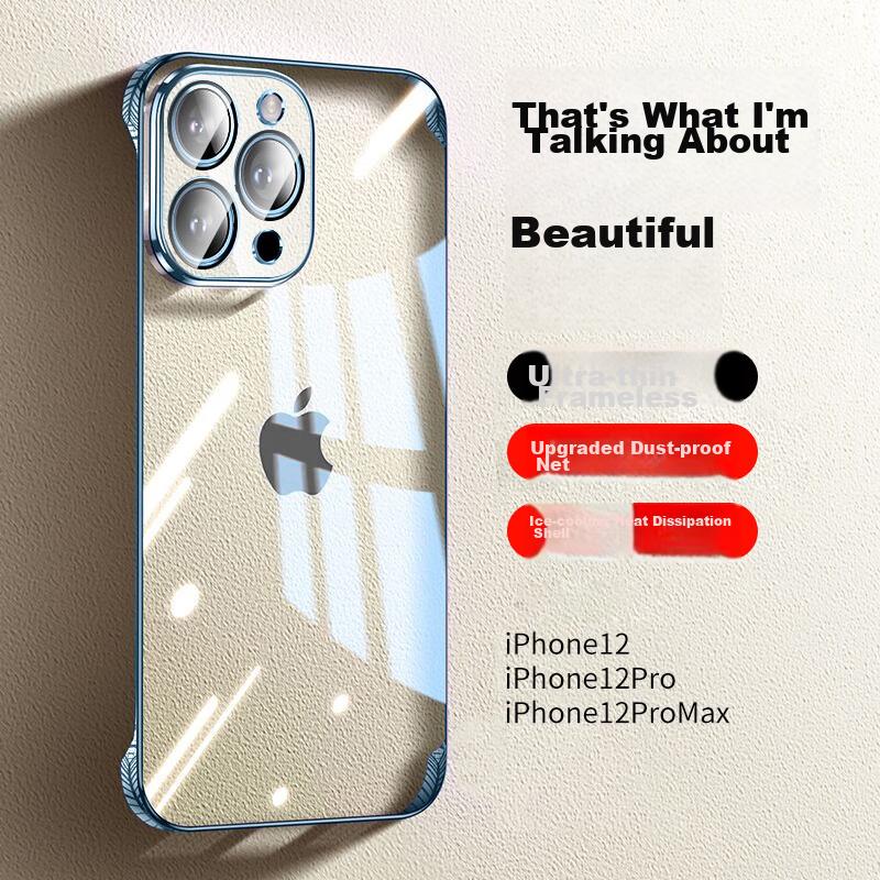 IPhone 12 Pro Case, IPhone 12 Pro Case with Borderless Transparent Heat Dissipation Light High-Definition Anti-Drop Distant Mountain Blue
