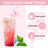 20pcs Pink Bow Straw, 7.7inch Biodegradable Cute Paper Straw, Wedding, Picnic, Birthday, Party Supplies for Juice Coffee Tea Cocktail Smoothie