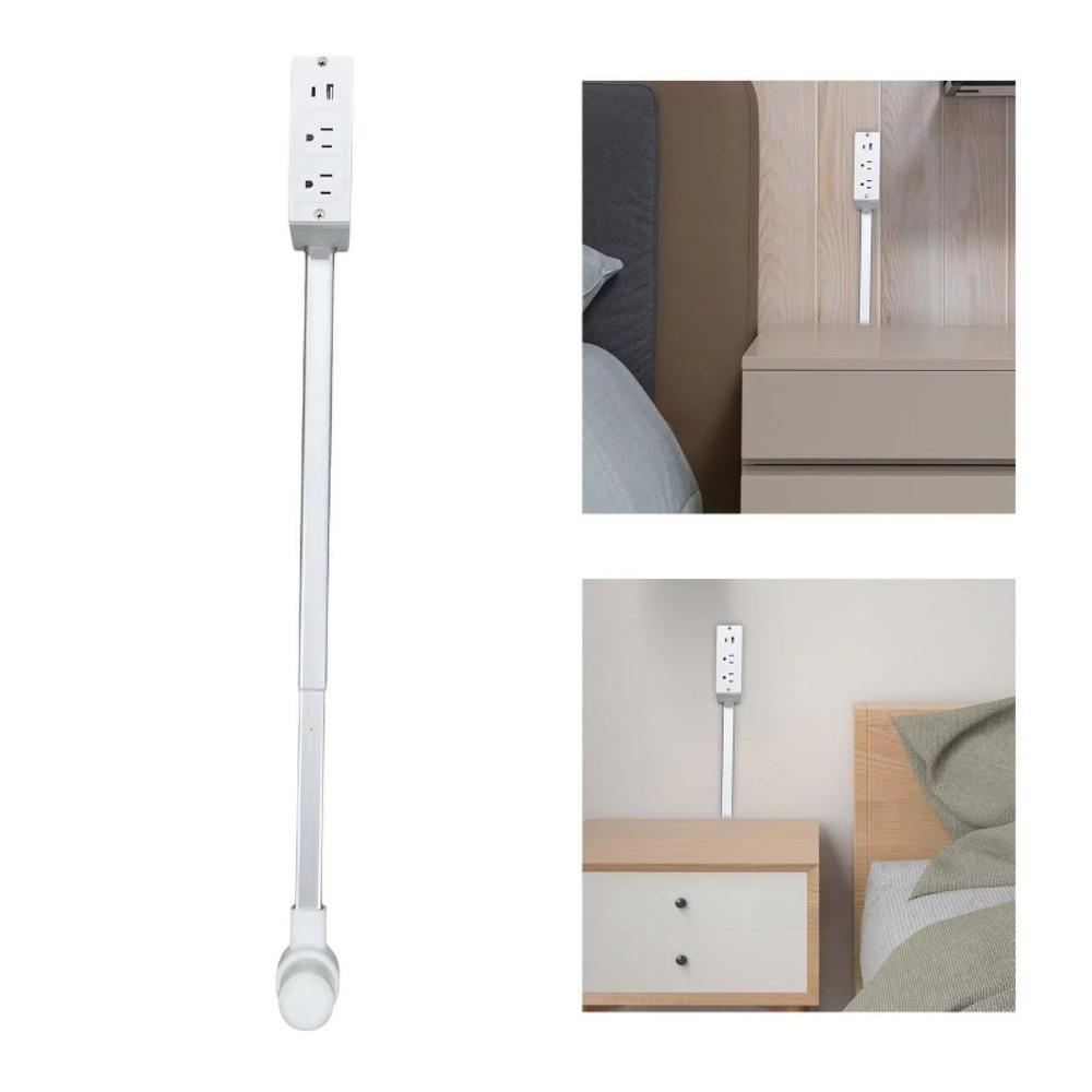 

Rotates 180° Electrical Outlet Extender White Flat Plug Power Strip for NightStand білий
