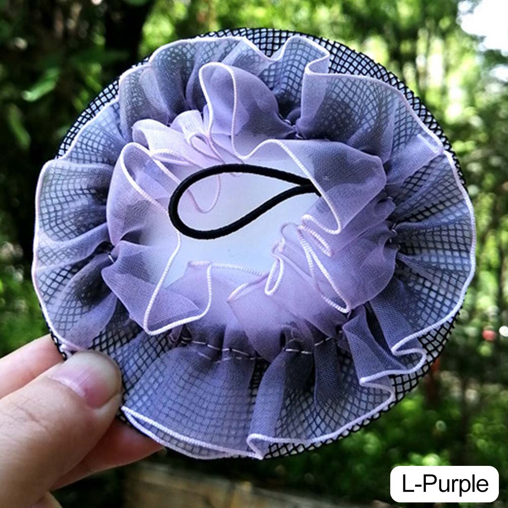 

Dot Girl Women Bun Cover Snood Hair Nets Latina Ballet Dance Skating Crochet Snoods Hair Accessories фиолетовый