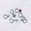 925 Sterling Silver 6-piece Earring Female Set Smiley Heart Lucky Hoop Earrings Personal Party Jewelry Gift