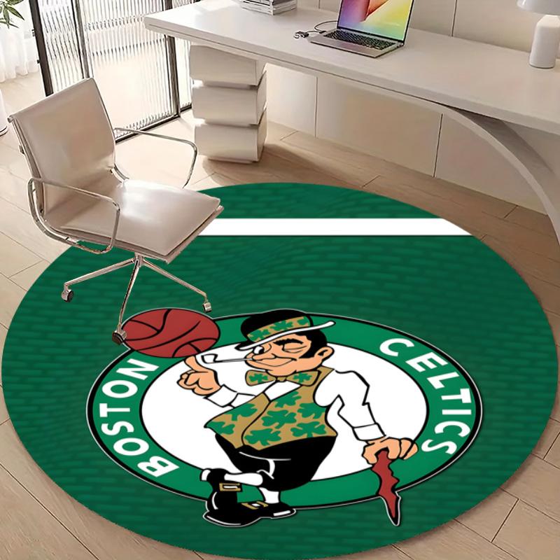 Personalized Boston Celtics Round Chair Office Rug - Perfect for Mat, Office Chair & More - Ideal Gift for Birthdays and Holidays