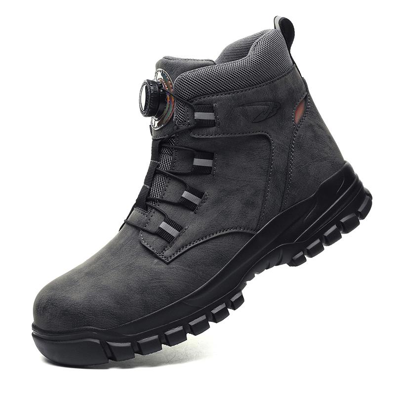 Fashion New Fashion 2025 Waterproof Security Work Safety Boots Protective Leather Boots Anti-smash Anti-puncture Industrial Shoes Men