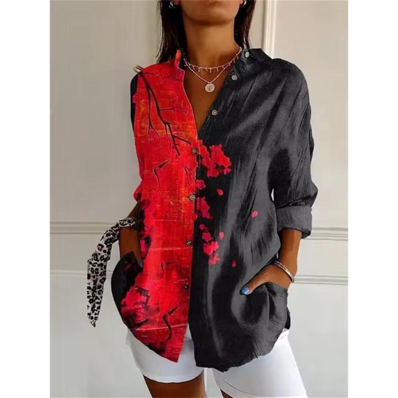 Women 3d Printed Animal Casual Long Sleeve Hawaiian Shirt