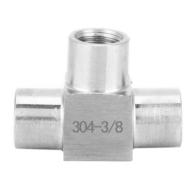 Conector de Tubo de 3 Vias Rosca Fêmea BSPP Conector de Tubo de Aço Inoxidável 38in