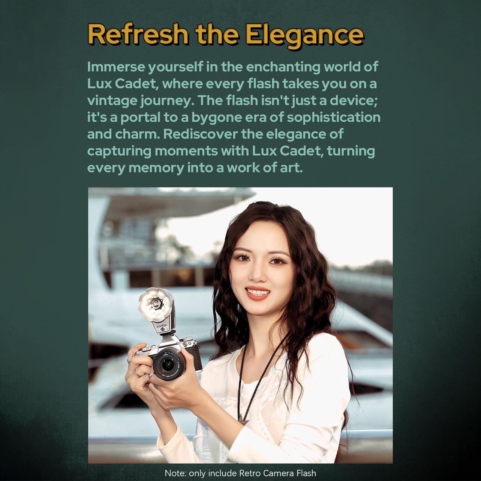 GODOX lux Cadet Retro Camera Flash GN10 6200K+/-300K Цветовая температура Автоматический — фото 2