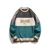 American Streetwear 226 Suede Sweatshirt Women Color Block Pullover Top