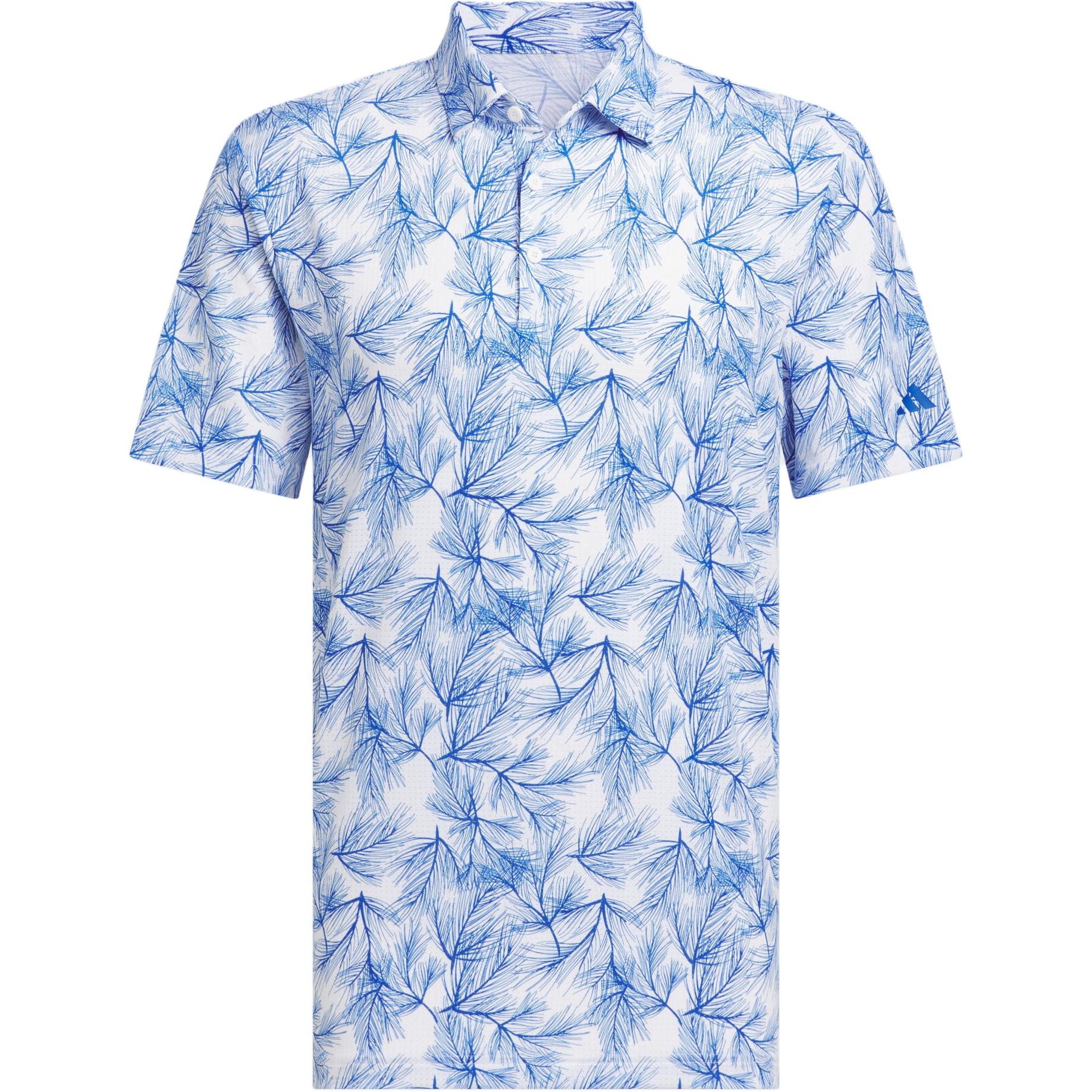 

Adidas Ultimate 365 Mesh Print Short Sleeve Polo Shirt Men Polo Shirts White Royal-Blue IW1412 S