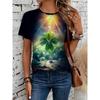 Women T-Shirt Full Print Graphic Crew Neck Short Sleeve Tshirts New In Casual Party T Shirt For Women