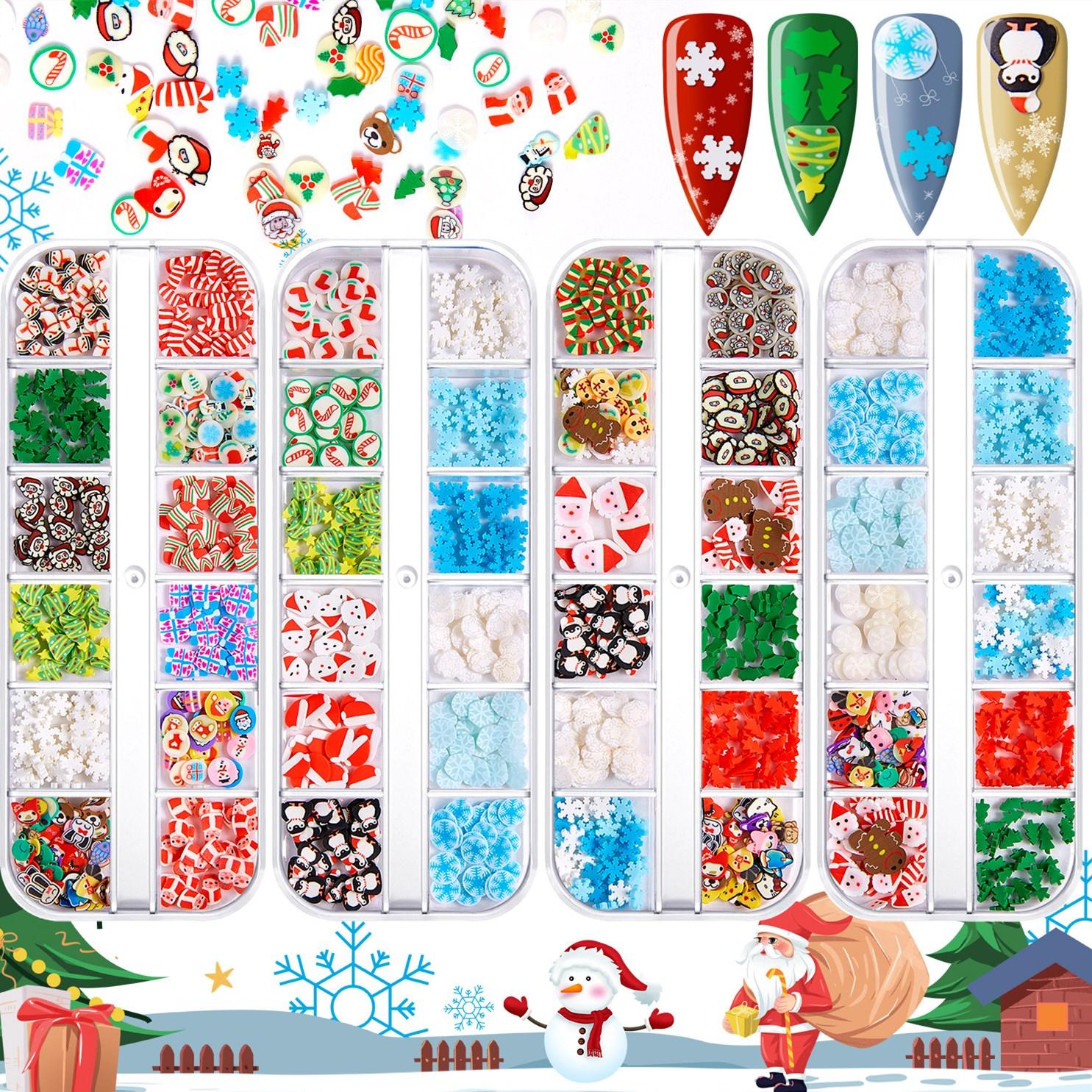 

Huancai дизайн ногтей с блестками в виде ракушки, Русалка для ногтей, мягкая керамика, океан, роскошные 12 сеток/коробка, хлопья мягкой глины, аксессуары для ногтей