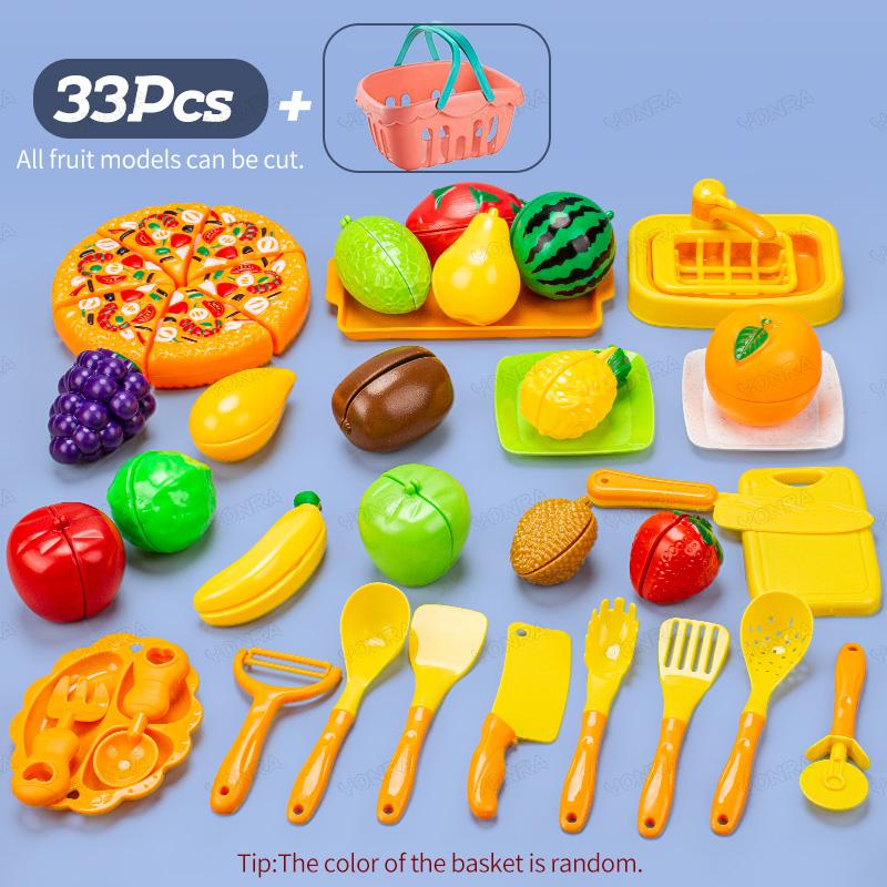 Fruits&Vegetable Model Kitchen Pretend Play Cutting Toys Children's Cooking Simulation Food Christmas Gift For Kids Toddlers