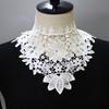 Fashion Lace Floral Fake Collar Detachable Gauzy False Collar All-match White Black Removable Collar for Women