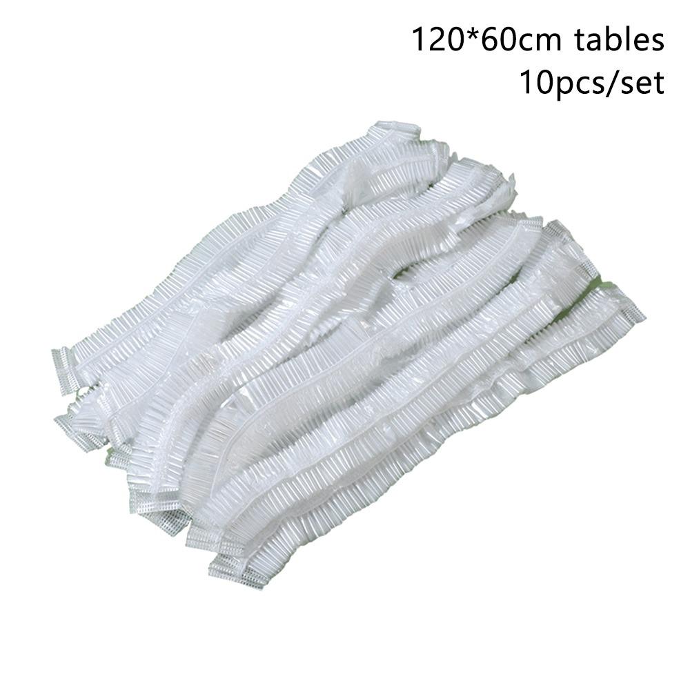 10Pcs/set Elastic Edged Disposable Tablecloth Plastic Waterproof Table Protector  Picnic Outing