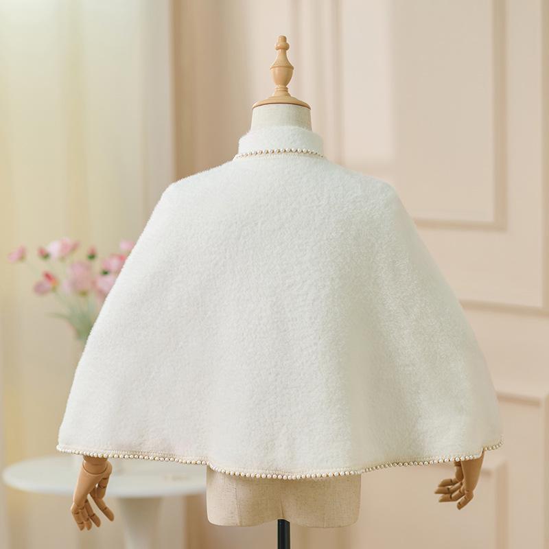 High-End Nertsfluweel Cheongsam Sjaal: Retro Bruids Bruiloft & Dagelijkse Cape voor Vrouwen in Effen Kleur