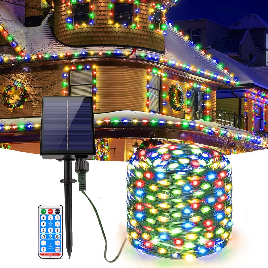 10M-100M Large Solar Panel LED String Light Outdoor Fast Charge Fairy Lights 8 Modes Waterproof Christmas Wedding Party Garden Decor