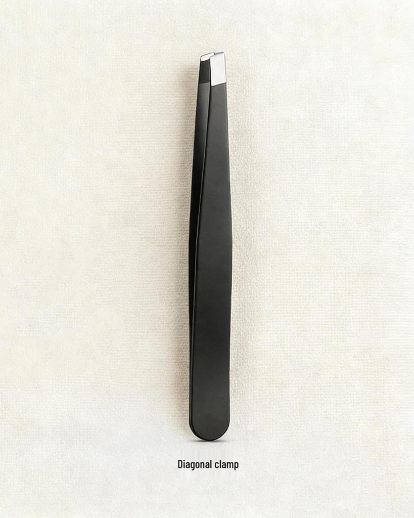 Universal Men's Eyebrow & Beard Tweezers Set with Razor & Leather Case