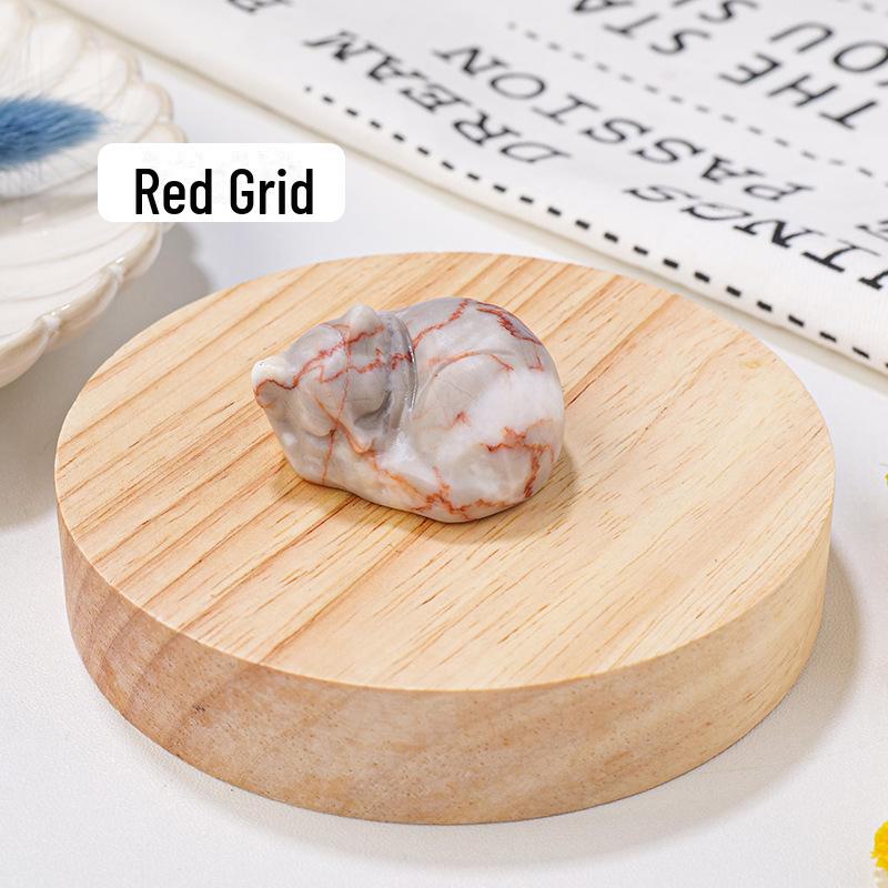 Katzenfiguren aus natürlichem Kristall: Handgeschnitzte Halbedelstein-Ornamente für die Inneneinrichtung