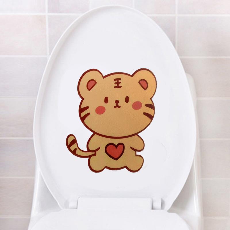Felt cartoon sticker self-adhesive toilet sticker bathroom living room home accessories sticker bear frog rabbit deodorant sticker
