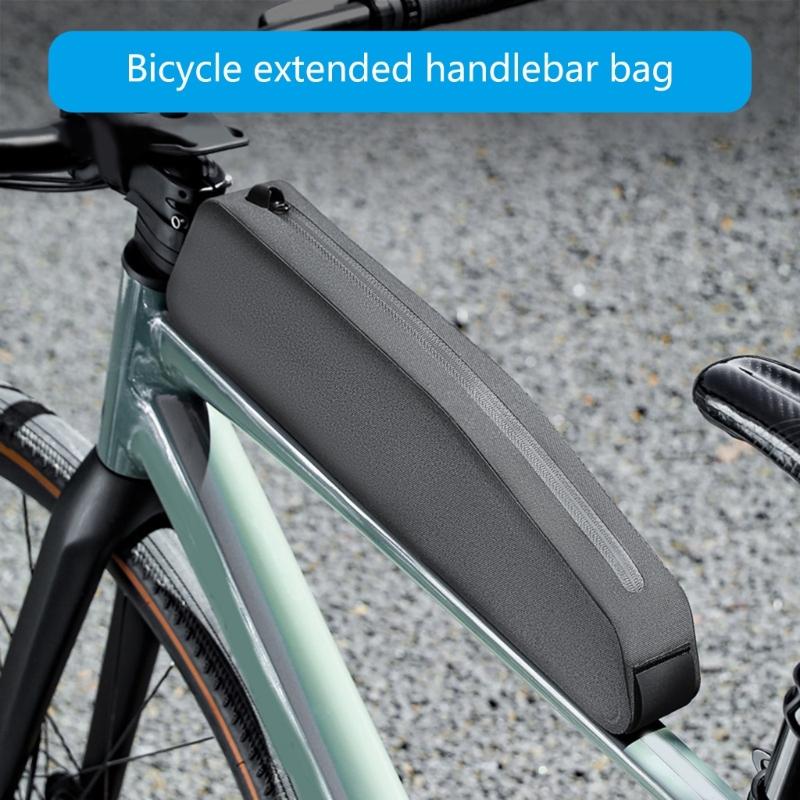 Waterproofed Cycling Handlebars Bag With Detachable Shoulder Strap and Elastics Storage Band for Mountain Bike