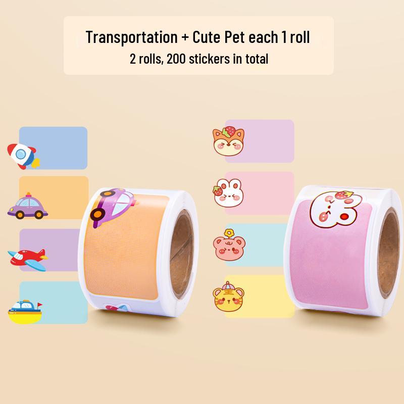 Waterproof Cartoon Name Stickers for Kids' Items - School Bag, Water Cup, and More 