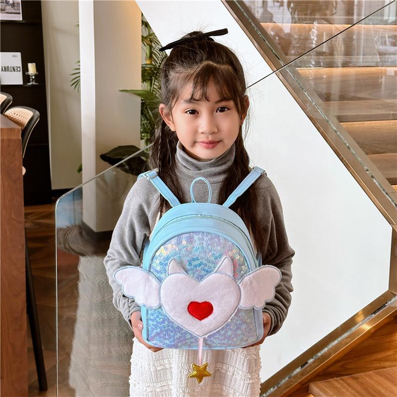 Stylish And Functional Kids Backpack With Angel Wings Perfect For School Adventures