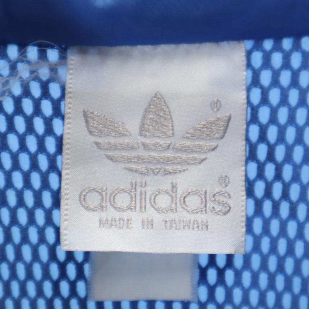 Adidas 80s 90s Old Two-tone Color Windbreaker Blue Hooded Men's Used