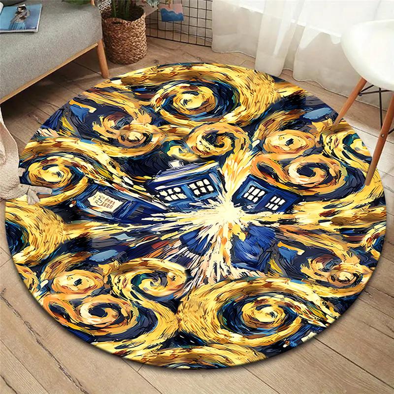 

Doctor Who Round Area Rug,Carpet Rug for Living Room Bedroom Sofa Playroom Decor,Non-slip Floor Mat 120cmx120cm