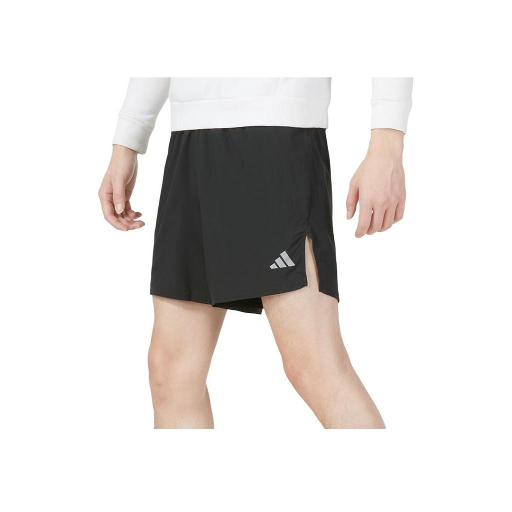Adidas Reflective Stripe Logo Print Elastic Waist Straight Leg Shorts Men shorts Black HN0791