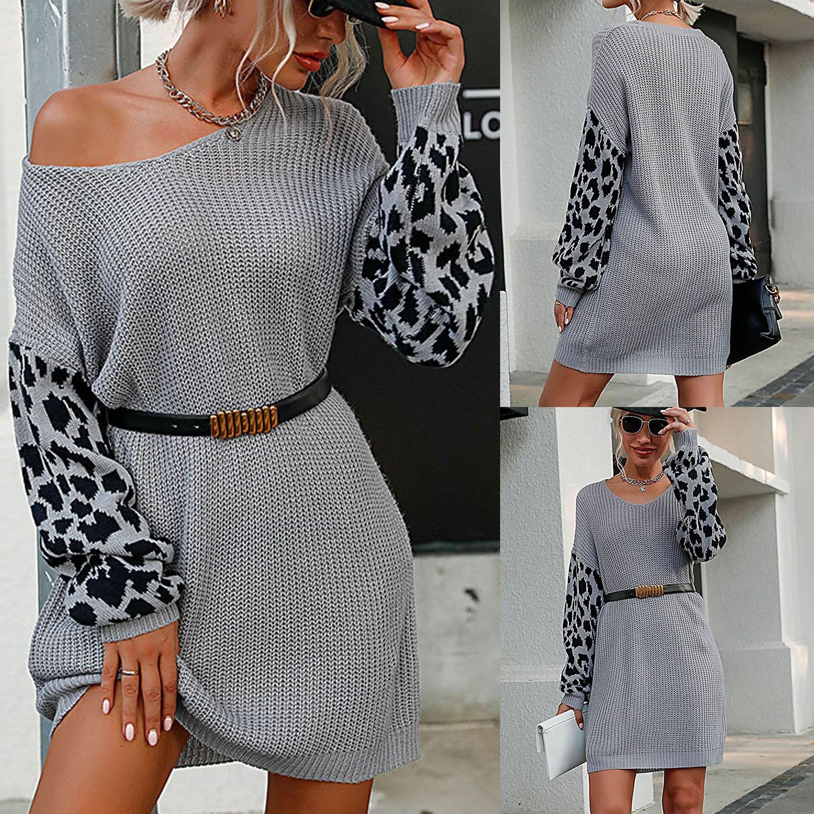 

Модное женское платье, сексуальное вечернее платье с V-образным вырезом и нерегулярным длинным рукавом