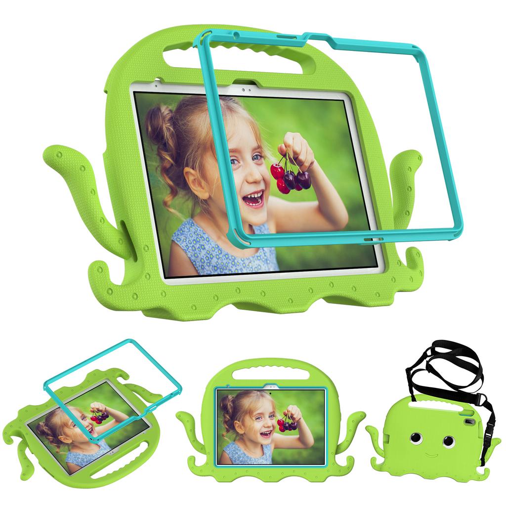 Für iPad (2025)/10.9 (2022)/Air 11 (2025)/(2024) EVA Hülle Cartoon Krake Handgriff Tablet Hülle mit Schultergurt