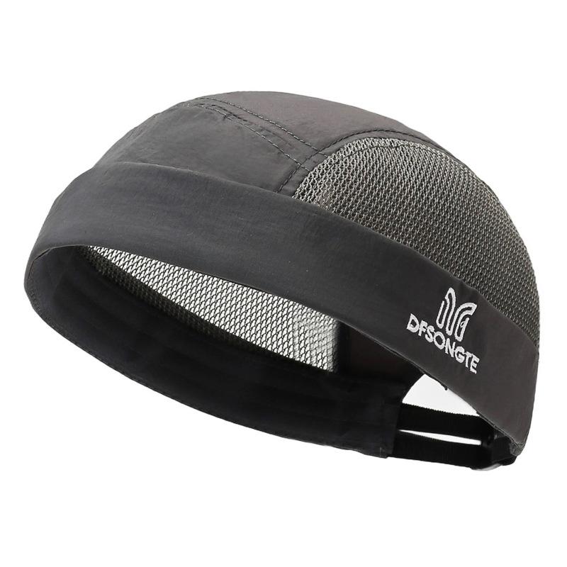 

Men s Breathable Brimless Cap – Quick-Dry Brimless Summer Hat for Hip Hop Streetwear & Outdoor Adjustable темно-сірий