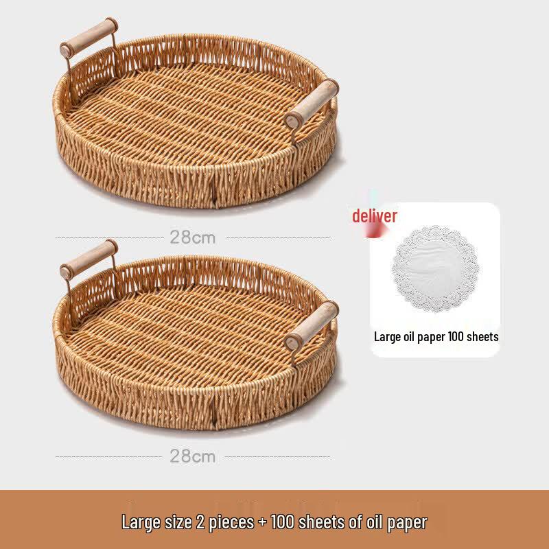 Handwoven Rattan Snack & Fruit Basket