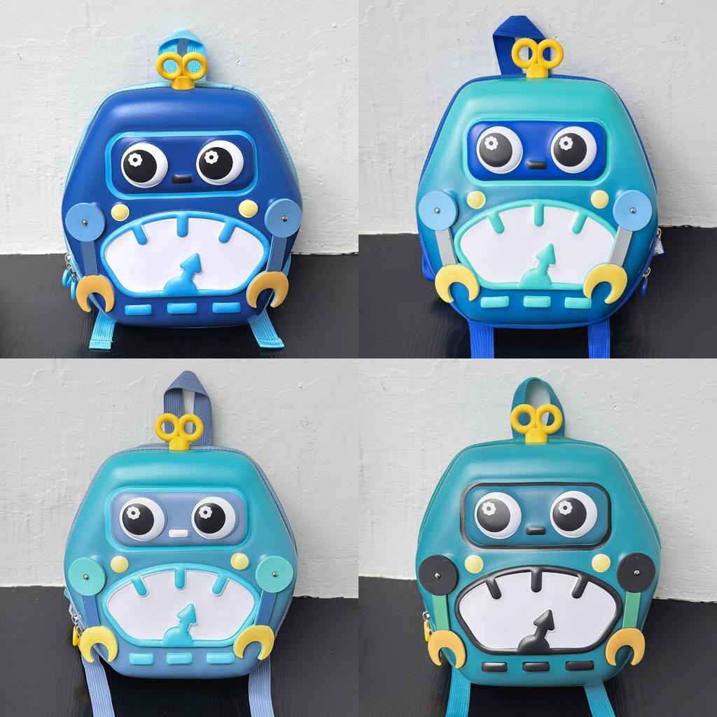 Cute Eggshell Backpack With Robot Print Design For Daily Daycare Children Use