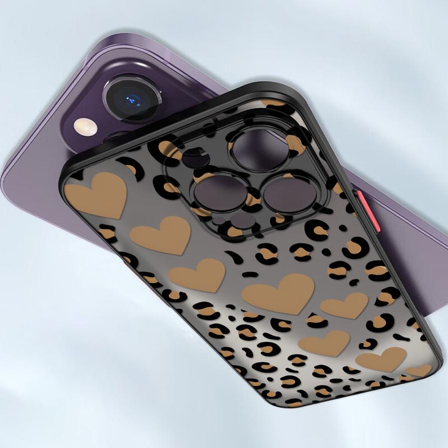 Leopard Love Star Case for iPhone 17 Pro Max 12 11 Air 14 16 Plus 15 XS XR 7 8 SE 13 Mini Funda Back Phone Cover