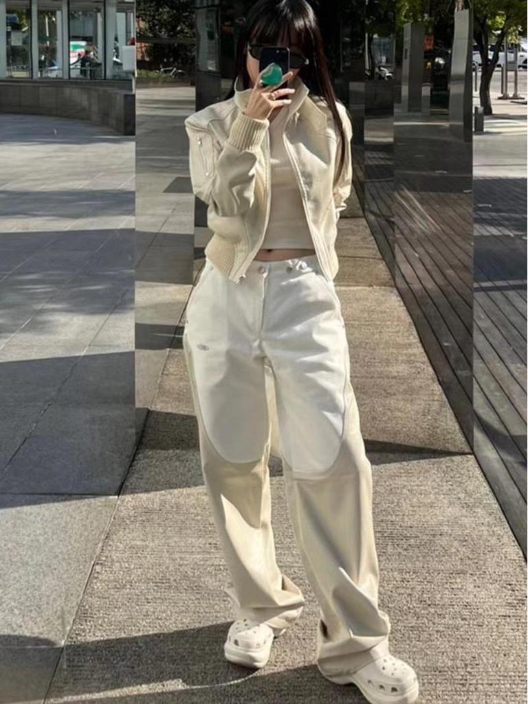 Women's Retro Hong Kong Style Leather Motorcycle Jacket: Punk Fashion Short Jacket for Spring & Autumn