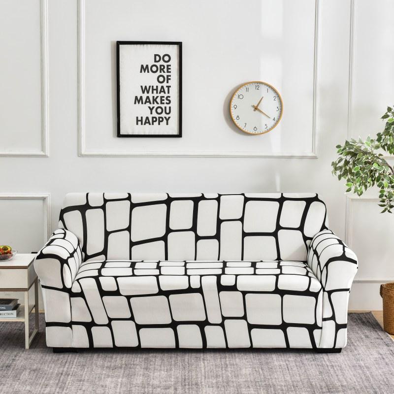 Чехол на диван с геометрическим узором, эластичный чехол для дивана для гостиной, современный секционный угловой чехол для дивана, чехол для кресла, дивана, 1/2/3/4 сиденья 1-seat 90-140cm