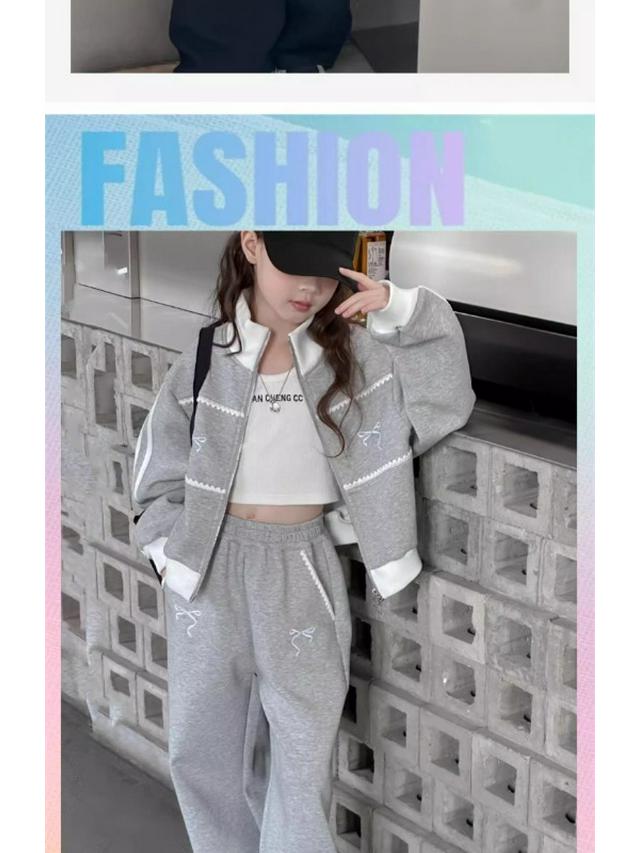 Cardigan da ragazza stile coreano primavera 2025 e pantaloni a gamba larga set casual due pezzi