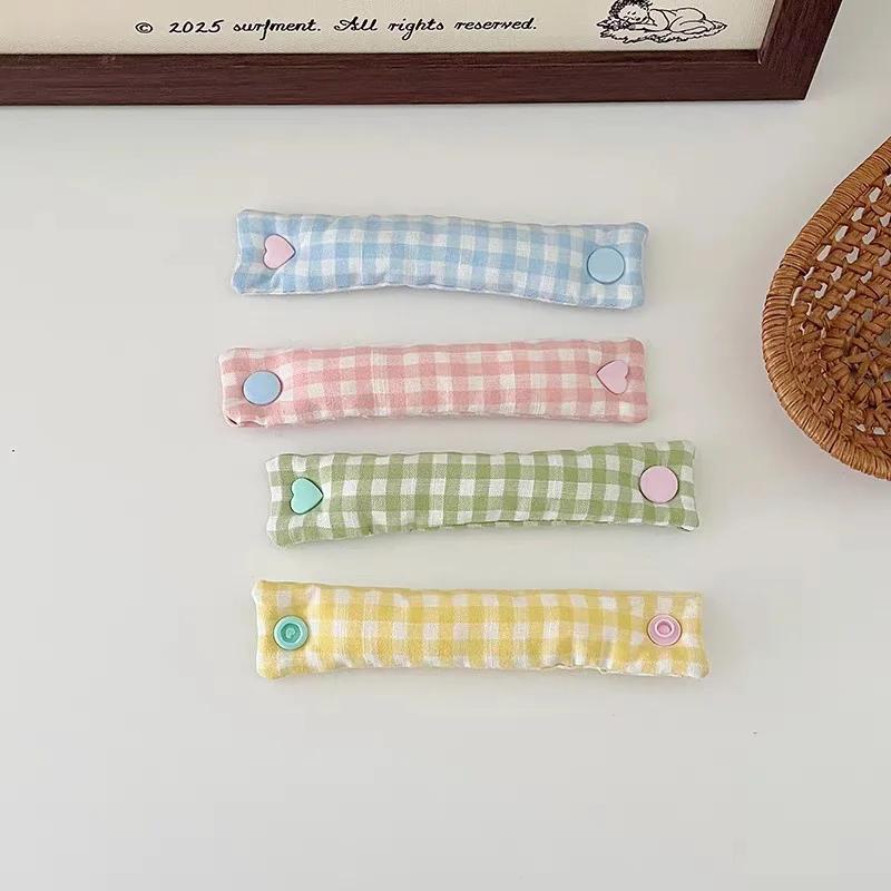 1PC Plaid Phone Cable Organizer INS Style Reusable Storage Binding Strap Cute Earphone Data Cables Holder For Home Office