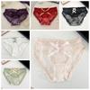Sweet Low Waist Lace Panties Transparent Cotton Crotch Mesh Flower Briefs Bow Lingerie Underwear for Women Girl