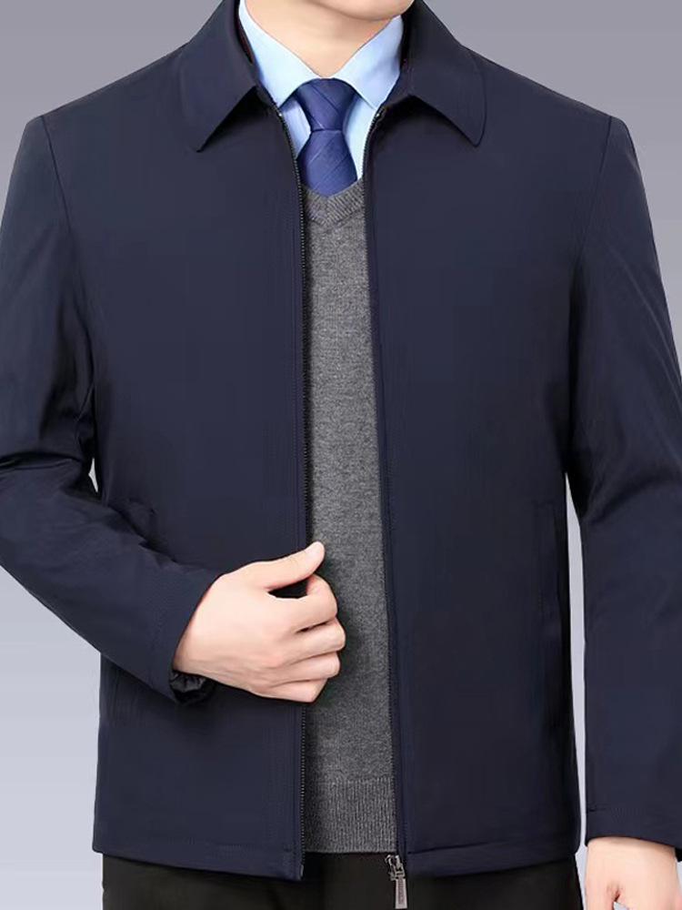 2025 Herren Executive Mittleren Alters & Ältere Baumwolljacke - Warm, Verdickt, Lässige Frühjahrs-/Herbstkleidung