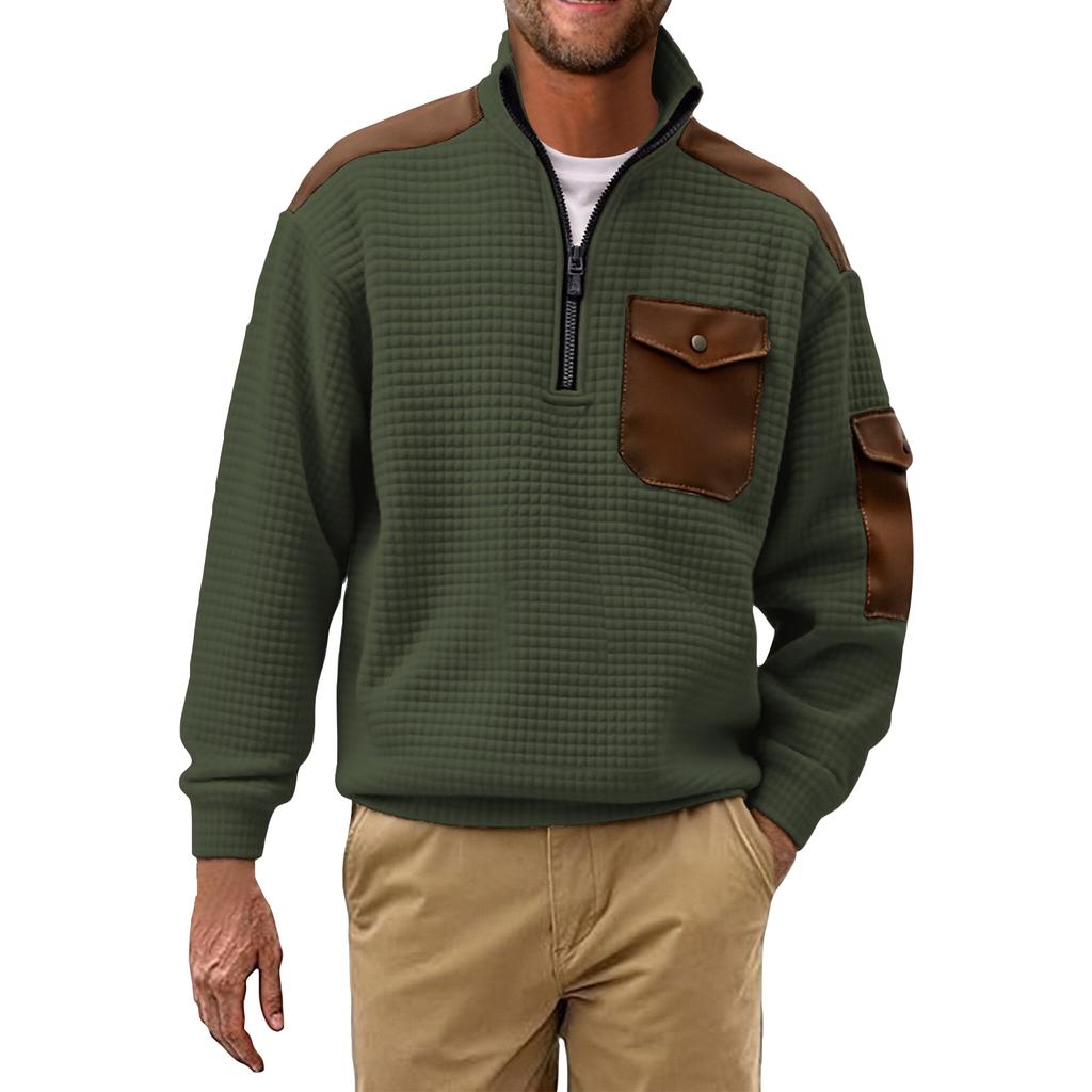 Herren Farbig Stehkragen Sweatshirt Herren Sport Große Größe Freizeit Sweatshirt