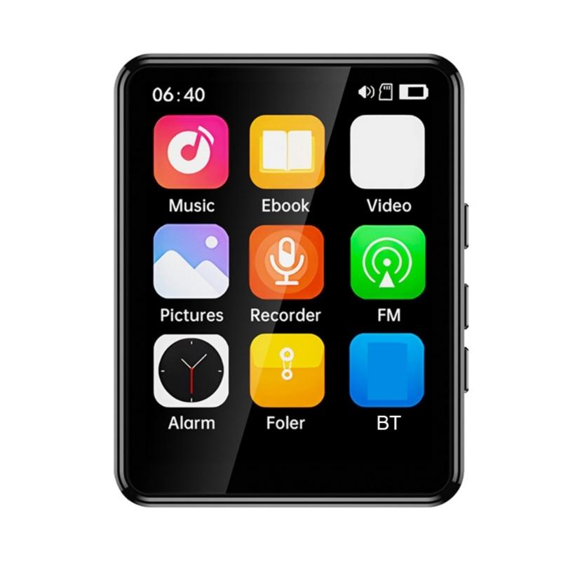 

MP3-плеєр з підтримкою Bluetooth, 2,4-дюймовий повноцінний сенсорний екран, портативний MP3-плеєр зі спікером, записом голосу, радіо