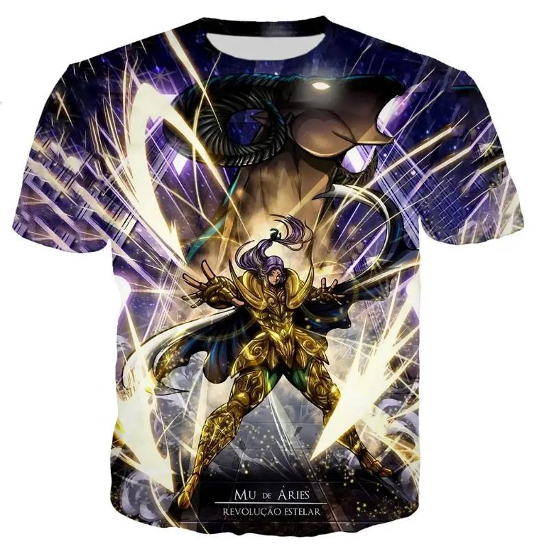 Anime The Knights of The Zodiac Saint Seiya 3D Printed T Shirt For Men Women Short Sleeve Harajuku Style Tops Streetwear Kid Tee