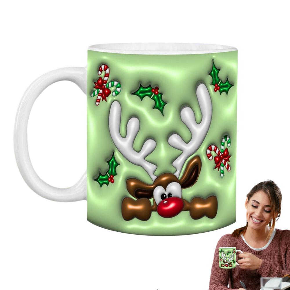 Christmas Character Cups Ceramic Holiday Coffee Mugs 3D Christmas Mugs Christmas Mugs Santa Cups For Hot Coffee Cold Tea Friends