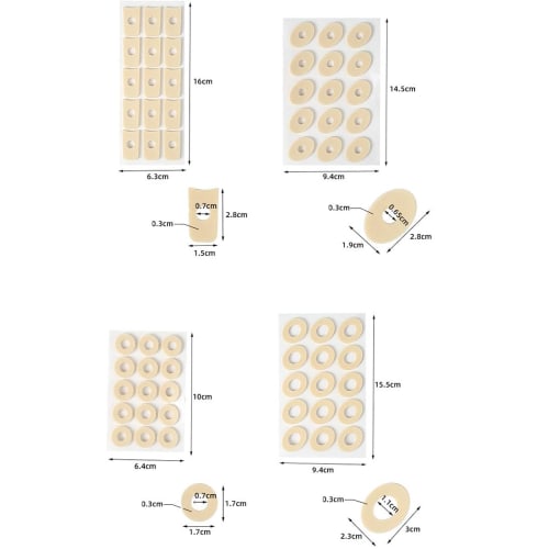 Natiform Foot Corn Protection Pads, Circle Type, Anti-Friction Pads, 4 Shapes, 60 Pieces
