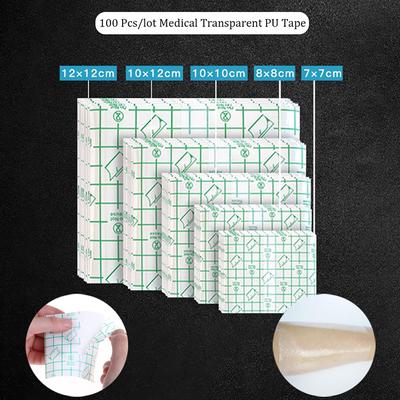 100Pcs Pu Bath Waterproof Adhesive Wound Dressing Medical Fixation Tape Bandage