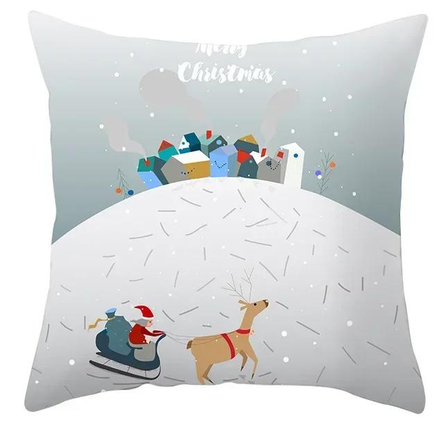 40/45/50/60cm Merry Christmas Santa Claus Printed Cushion Cover for Home Living Room Sofa Decoration Square Pillowcase
