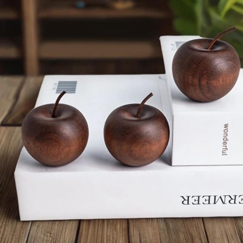 Wooden Apple Shaped Essential Oil Aromatherapy Diffuser Fragrance Diffuser Home Bathroom Car Decoration Minimalist Figurines